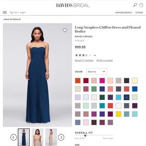 Long Strapless Chiffon Dress and Pleated Bodice